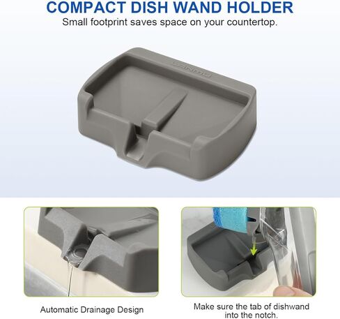 LANMU Dish Wand Holder Compatible with Scotch-Brite Dishwand Only, Compact Dish Brush Caddy with Drain Spout for Kitchen Sink Organizer, Fits Sink Deeper Than 7inches (Dishwand Not Included) in Kuwait