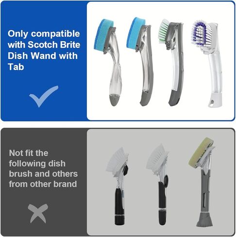 LANMU Dish Wand Holder Compatible with Scotch-Brite Dishwand Only, Compact Dish Brush Caddy with Drain Spout for Kitchen Sink Organizer, Fits Sink Deeper Than 7inches (Dishwand Not Included) in Kuwait