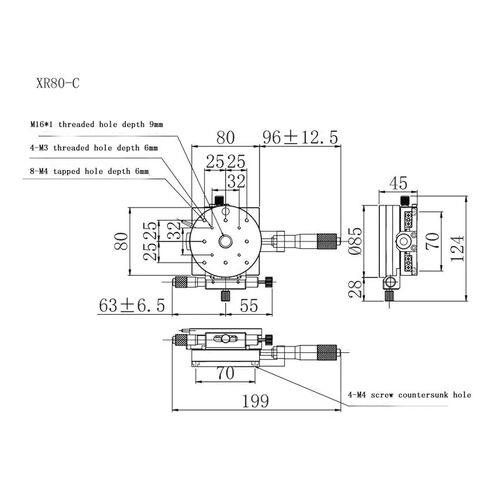 منصة دوارة لمحور الضبط الدقيق اليدوي XRG 80-C عالية الدقة in Kuwait