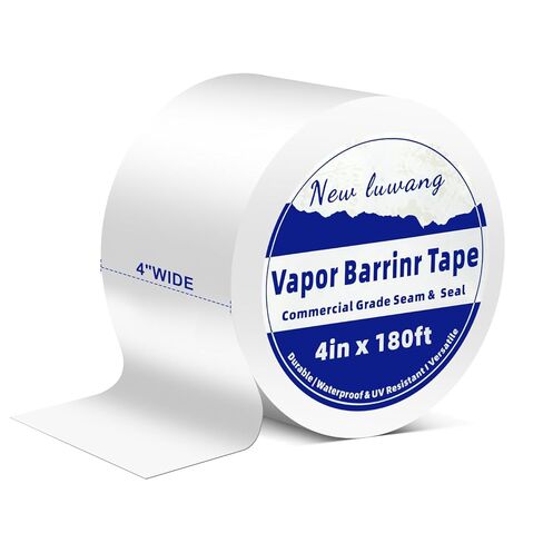 Vapor Barrier Tape, 4" x 180' Roll, Heavy Duty Waterproof, 9 Mil White Polyethylene Moisture and Vapor Barrier Seam Tape for Crawl Spaces, Marine Use, Insulation Tape, and Roof Repair(1) in Saudi Arabia