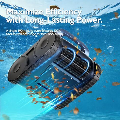 [2026 Release] Automatic Robotic Pool Vacuum for Inground & Above Ground Pools, Wall Climbing Pool Vacuum Cleaner, Cleans Floor, Walls, Waterline, Drain & Skimmer up to 2150 Sq. Ft., 190 Min in Saudi Arabia