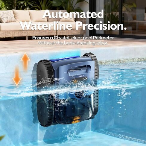 [2026 Release] Automatic Robotic Pool Vacuum for Inground & Above Ground Pools, Wall Climbing Pool Vacuum Cleaner, Cleans Floor, Walls, Waterline, Drain & Skimmer up to 2150 Sq. Ft., 190 Min in Saudi Arabia