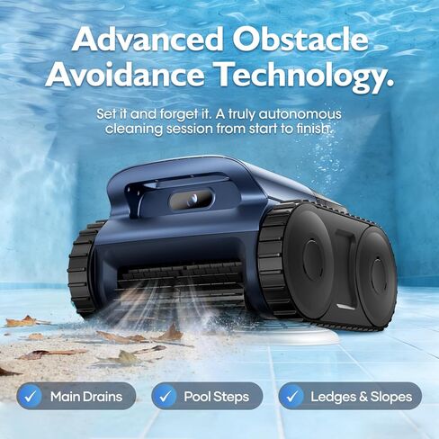 [2026 Release] Automatic Robotic Pool Vacuum for Inground & Above Ground Pools, Wall Climbing Pool Vacuum Cleaner, Cleans Floor, Walls, Waterline, Drain & Skimmer up to 2150 Sq. Ft., 190 Min in Saudi Arabia