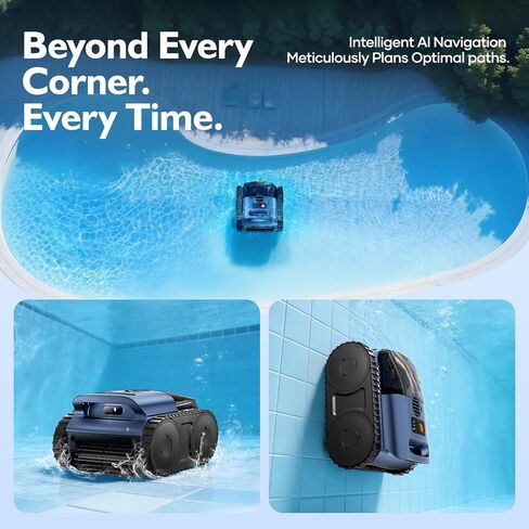 [2026 Release] Automatic Robotic Pool Vacuum for Inground & Above Ground Pools, Wall Climbing Pool Vacuum Cleaner, Cleans Floor, Walls, Waterline, Drain & Skimmer up to 2150 Sq. Ft., 190 Min in Saudi Arabia