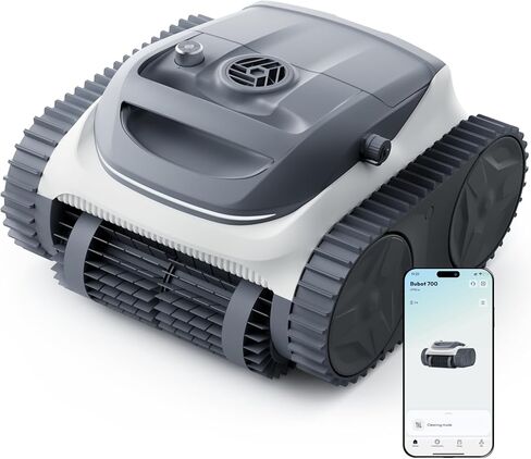 (ترقية 2026) Bubot 700 مكنسة حمام السباحة الروبوتية اللاسلكية لحمامات السباحة الداخلية، منظف حمام السباحة فوق الأرض مع التحكم في التطبيق والملاحة الذكية، تنظيف خط الماء على الحائط الأرضي، وقت تشغيل يصل إلى 210 دقيقة، أبيض in Kuwait