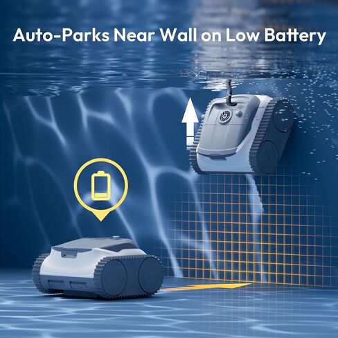(ترقية 2026) Bubot 700 مكنسة حمام السباحة الروبوتية اللاسلكية لحمامات السباحة الداخلية، منظف حمام السباحة فوق الأرض مع التحكم في التطبيق والملاحة الذكية، تنظيف خط الماء على الحائط الأرضي، وقت تشغيل يصل إلى 210 دقيقة، أبيض in Kuwait