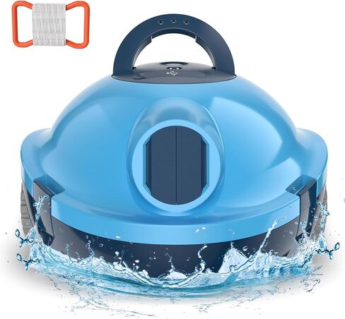 منظف ​​حمام السباحة الآلي اللاسلكي Y10، مكنسة حمام السباحة الأوتوماتيكية - وقت تشغيل 90 دقيقة، شفط قوي، ركن ذاتي، خفيف الوزن لحمامات السباحة العلوية/الأرضية حتى 65 قدمًا/1100 قدم مربع (فحم) in Kuwait