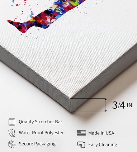 Poster Master Sports Canvas - Martial Arts Print - Taekwondo & Karate Art - Watercolor Silhouette Design - Abstract Standing Kick Art - Great Gym Wall Decor - 8x10 STRETCHED Canvas in Saudi Arabia