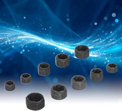 High Strength Anodized Nut Extractors For Damaged Rusted Nuts Bolts Multiple Sizes 10 Pcs in Saudi Arabia