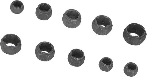 High Strength Anodized Nut Extractors For Damaged Rusted Nuts Bolts Multiple Sizes 10 Pcs in Saudi Arabia