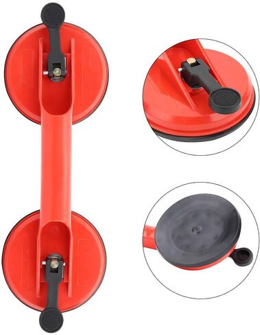 Jeanoko Double Suction Cup Sturdy Red Glass Puller for Glass & Doors 4.5" Red Plastic Extractor for Home Use in Kuwait