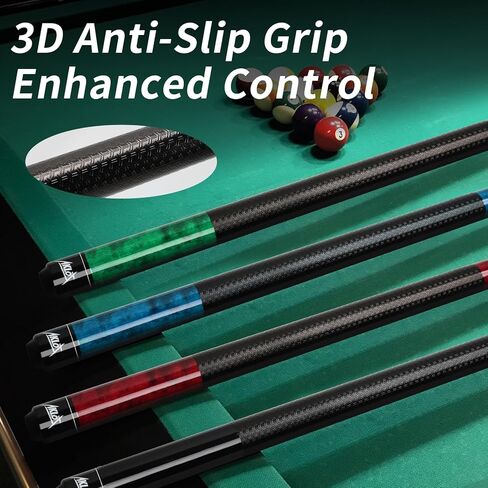AKLOT Pool Cue Sticks, 58"/42" Canadian Maple Professional Billiard Sticks, Taco De Billar Super Straightened Up 2-Piece Queue for Home, Pool Cues Set of 4/5/1, 14oz，18~21oz Multiple Colors in Kuwait