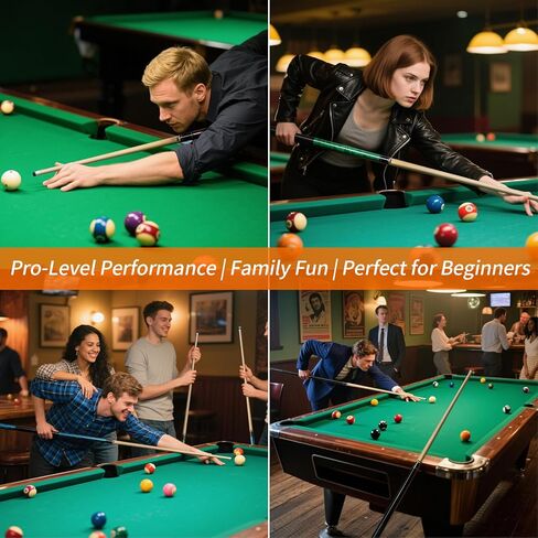 AKLOT Pool Cue Sticks, 58"/42" Canadian Maple Professional Billiard Sticks, Taco De Billar Super Straightened Up 2-Piece Queue for Home, Pool Cues Set of 4/5/1, 14oz，18~21oz Multiple Colors in Kuwait