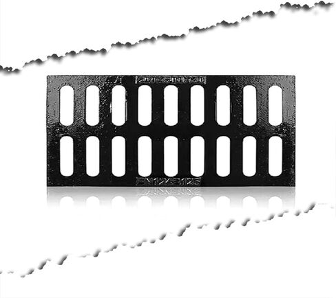 Heavy-Duty Cast Iron Channel Drain Grate - 50x20x2cm Outdoor Drainage Solution for Yard, Fence, Trench Drain Cover, Metal Sewer Grate, Catch Basin in Kuwait