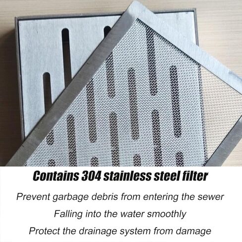 Heavy Duty Stainless Steel Drain Grate Cover 40x60cm - Durable Metal Mesh Strainer for Outdoor Sewer Drainage, Rainwater Well & Trench - Ideal for Catch Basin & Channel in Kuwait