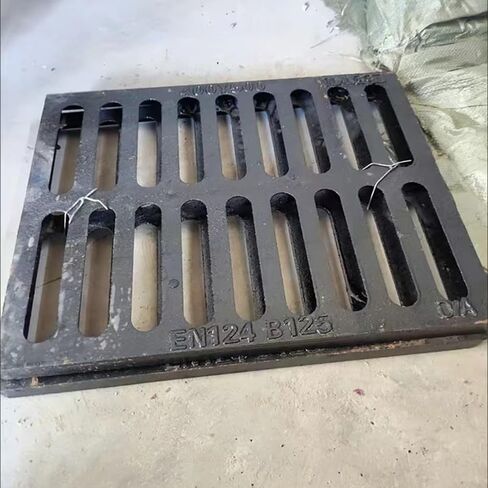 Heavy Duty Cast Iron Channel Drain Grate - Durable Outdoor Yard Drainage Solution for Metal Sewer, Fence, Catch Basin, Trench Drain Cover - 29.5"x17.7"x1.2" in Kuwait