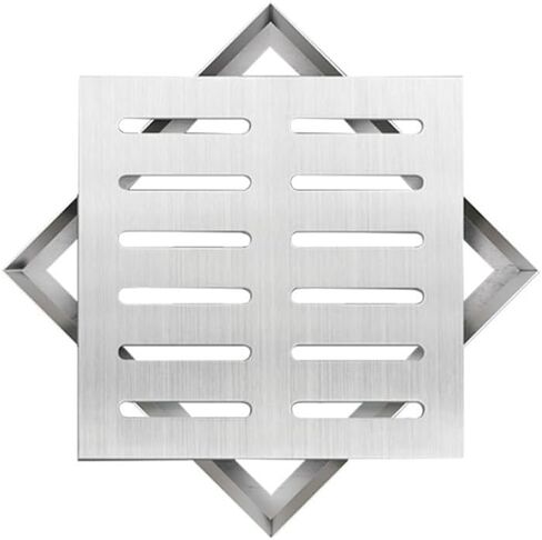 Heavy-Duty Stainless Steel Drain Grate & Frame - 20x20x3cm Outdoor Sewer Cover for Yard, Garage & Concrete Well - Durable Metal Rectangle Drainage Solution in Kuwait