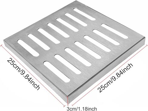 Heavy Duty Stainless Steel Drain Cover 25x25cm, Durable Channel Grate with Frame for Floor Drain Strainer, Compatible with Trench Drain & Catch Basin in Kuwait