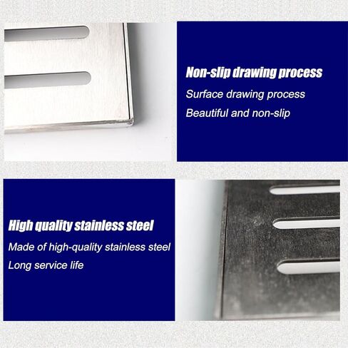 Heavy Duty Stainless Steel Drain Cover 25x25cm, Durable Channel Grate with Frame for Floor Drain Strainer, Compatible with Trench Drain & Catch Basin in Kuwait