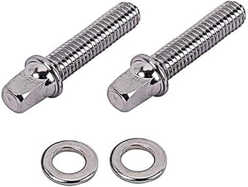Alnicov 2Pcs 5mm Drum Screws 34.5mm Length Drum Tension Rods with Washers for Bass Drum Accessories Silver in Saudi Arabia