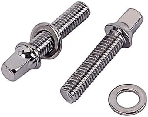 Alnicov 2Pcs 5mm Drum Screws 34.5mm Length Drum Tension Rods with Washers for Bass Drum Accessories Silver in Saudi Arabia