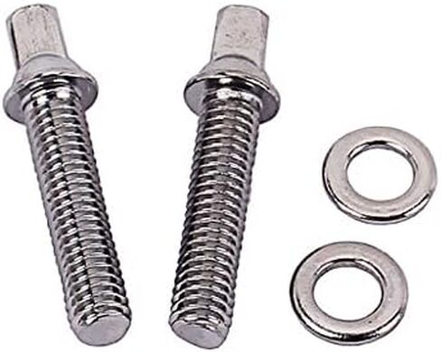 Alnicov 2Pcs 5mm Drum Screws 34.5mm Length Drum Tension Rods with Washers for Bass Drum Accessories Silver in Saudi Arabia