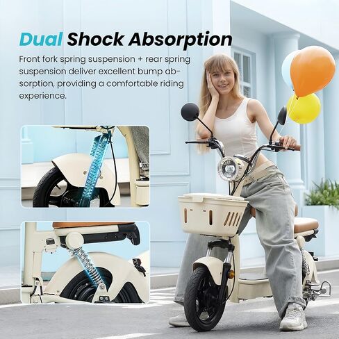 دراجة نارية كهربائية للبالغين ، 350 واط محرك ، وسرعة كحد أقصى 18 ميل في الساعة ، و 12 ميلًا كحد أقصى ، و 15 ٪ تسلق تل ، وسعة 220 رطلاً ، والإطارات الهوائية ، والدراجة الكهربائية القابلة للطي للبالغين والمراهقين. in Kuwait