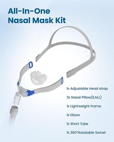 Replacement Set for Airfit P10 Nasal Pillow, Includes 3 Size Nasal Pillows, Adjustable Headgear, Tube Frame and Hose, All in One Set in Saudi Arabia