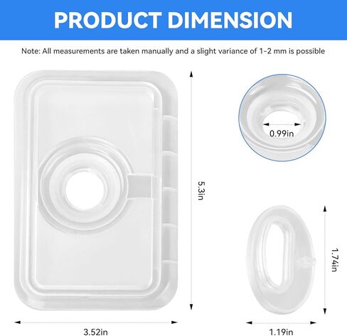 CPAP Machine Gasket for Dream-Station 1, Flip Lid Seal & Oval Humidifier Dry Box Inlet Seal 1120613, Silicone Gaskets Compatible with Philips Respironics Dream-Station Heated Humidifier, Leak-Proof in Kuwait