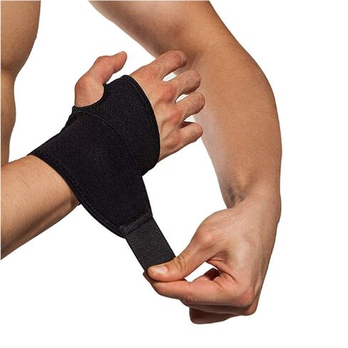 2Pcs Adjustable Weightlifting Wrist Wraps Black Breathable Sports Wrist Brace for Gym Tennis Basketball Support in Saudi Arabia