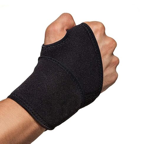 2Pcs Adjustable Weightlifting Wrist Wraps Black Breathable Sports Wrist Brace for Gym Tennis Basketball Support in Saudi Arabia