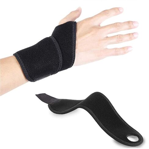 2Pcs Adjustable Weightlifting Wrist Wraps Black Breathable Sports Wrist Brace for Gym Tennis Basketball Support in Saudi Arabia