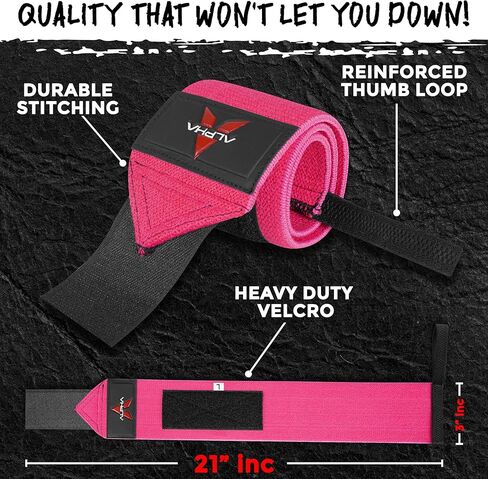 AlphaSports Alpha Sports Wrist Wraps for Weightlifting,Gym Exercise,Adjustable,Durable for Crossfit,Powerlifting, Bodybuilding, and Fitness Workouts,Enhanced Stability for Lifting,Training in Saudi Arabia