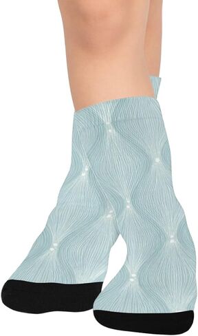 جوارب للمشي لمسافات طويلة مطبوعة بموجة المحيط - جوارب شتوية حرارية سميكة دافئة للأطفال الصغار للأولاد والبنات للمدرسة، والارتداء اليومي والأنشطة الخارجية in Kuwait