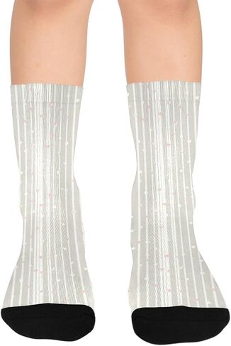 جوارب رمادية مخططة للمشي لمسافات طويلة - جوارب شتوية حرارية سميكة دافئة للأولاد والبنات الصغار للمدرسة، والارتداء اليومي والأنشطة الخارجية in Kuwait