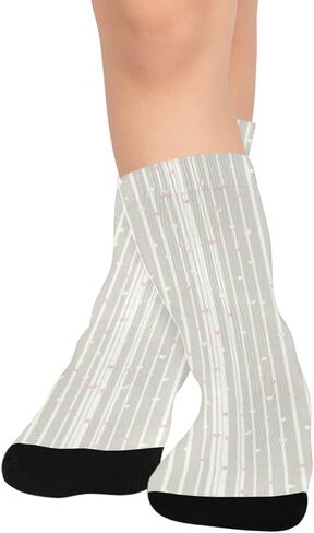 جوارب رمادية مخططة للمشي لمسافات طويلة - جوارب شتوية حرارية سميكة دافئة للأولاد والبنات الصغار للمدرسة، والارتداء اليومي والأنشطة الخارجية in Kuwait