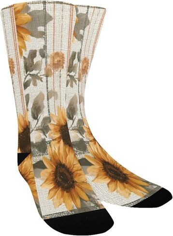 Sunflower Plaid Print Hiking Socks - Toddler Boys & Girls Warm Thick Thermal Winter Crew Socks for School, Daily Wear & Outdoor Activities in Saudi Arabia