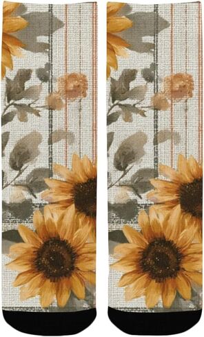 Sunflower Plaid Print Hiking Socks - Toddler Boys & Girls Warm Thick Thermal Winter Crew Socks for School, Daily Wear & Outdoor Activities in Saudi Arabia