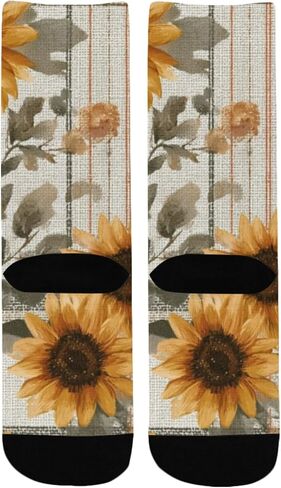 Sunflower Plaid Print Hiking Socks - Toddler Boys & Girls Warm Thick Thermal Winter Crew Socks for School, Daily Wear & Outdoor Activities in Saudi Arabia