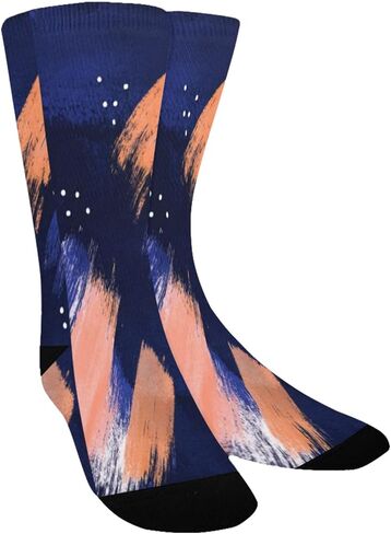 جوارب جريئة للمشي لمسافات طويلة بفن تجريدي داكن - جوارب شتوية حرارية سميكة دافئة للأطفال الصغار للأولاد والبنات للمدرسة، والارتداء اليومي والأنشطة الخارجية in Kuwait