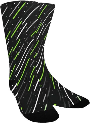 جوارب المشي لمسافات طويلة باللون الأخضر بطبعة Cyber ​​Glow - جوارب شتوية حرارية سميكة دافئة للأولاد والبنات للمدرسة، والارتداء اليومي والأنشطة الخارجية in Kuwait