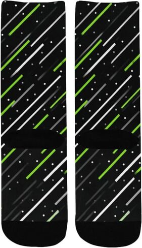 جوارب المشي لمسافات طويلة باللون الأخضر بطبعة Cyber ​​Glow - جوارب شتوية حرارية سميكة دافئة للأولاد والبنات للمدرسة، والارتداء اليومي والأنشطة الخارجية in Kuwait