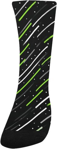 جوارب المشي لمسافات طويلة باللون الأخضر بطبعة Cyber ​​Glow - جوارب شتوية حرارية سميكة دافئة للأولاد والبنات للمدرسة، والارتداء اليومي والأنشطة الخارجية in Kuwait