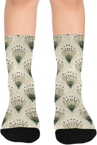 جوارب Emerald Burst Glow Art للمشي لمسافات طويلة - جوارب شتوية حرارية سميكة دافئة للأولاد والبنات للمدرسة، والارتداء اليومي والأنشطة الخارجية in Kuwait