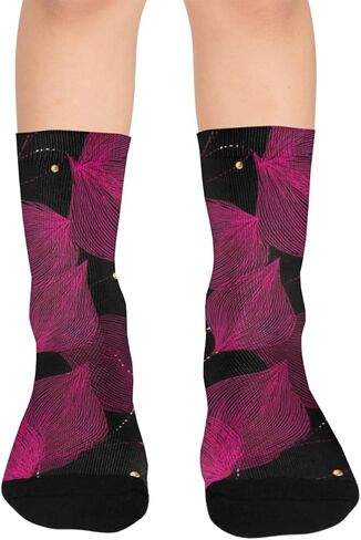Hot Fuchsia Pink Base Hiking Socks - Toddler Boys & Girls Warm Thick Thermal Winter Crew Socks for School, Daily Wear & Outdoor Activities in Saudi Arabia