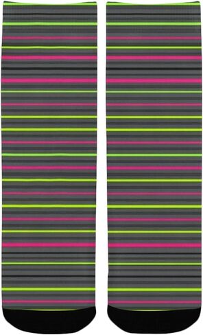 جوارب للتنزه سيرًا على الأقدام مخططة باللون الأخضر والأسود - جوارب شتوية حرارية سميكة دافئة للأولاد والبنات الصغار للمدرسة، والارتداء اليومي والأنشطة الخارجية in Kuwait