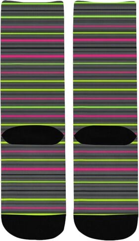 جوارب للتنزه سيرًا على الأقدام مخططة باللون الأخضر والأسود - جوارب شتوية حرارية سميكة دافئة للأولاد والبنات الصغار للمدرسة، والارتداء اليومي والأنشطة الخارجية in Kuwait