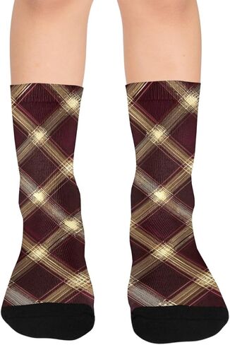 جوارب للتنزه سيرًا على الأقدام من Luxe Vibe Brown باللون العنابي - جوارب شتوية حرارية سميكة دافئة للأولاد والبنات للمدرسة، والارتداء اليومي والأنشطة الخارجية in Kuwait