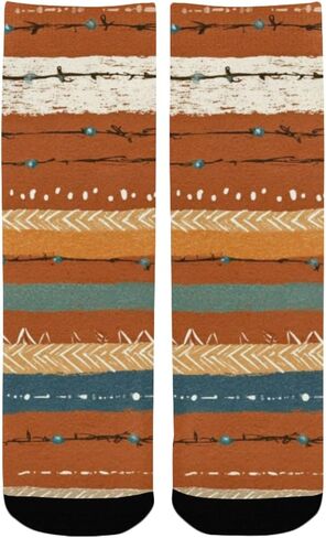 جوارب بوهيمية مخططة للمشي لمسافات طويلة - جوارب شتوية حرارية سميكة دافئة للأولاد والبنات الصغار للمدرسة، والارتداء اليومي والأنشطة الخارجية in Kuwait