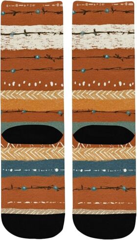 جوارب بوهيمية مخططة للمشي لمسافات طويلة - جوارب شتوية حرارية سميكة دافئة للأولاد والبنات الصغار للمدرسة، والارتداء اليومي والأنشطة الخارجية in Kuwait